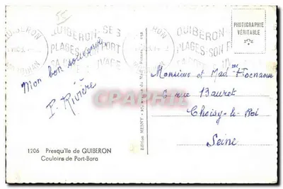 Presqu'île de Quiberon — Rocas y olas — Edición MESNY, n°1206 — Reverso