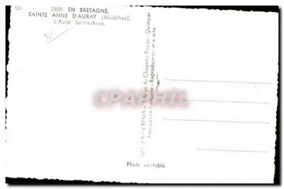 Wnętrze kościoła św. Anny w Auray — Ołtarz — Wydawca Réma, nr 2508 — Rewers
