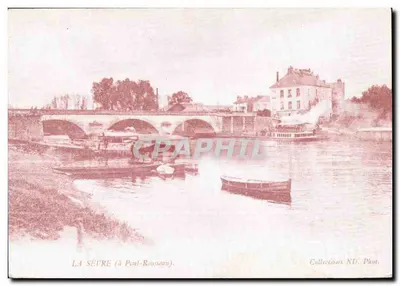 La Sevre (en Pont-Rousseau) — vista del puente y de los barcos — Colecciones ND. Fot.