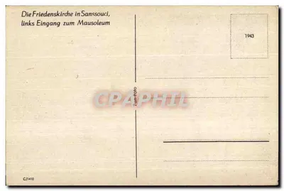 Igreja da Paz em Sanssouci — entrada para o mausoléu — CJ/1410 — Verso