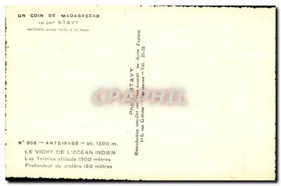 Lago Tritriva — Antsirabe — editor STAVY n°906 — Verso