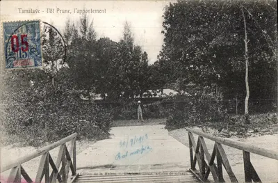 Bilhete postal antigo Tamatave Anjouan Ilot Prune I appontement