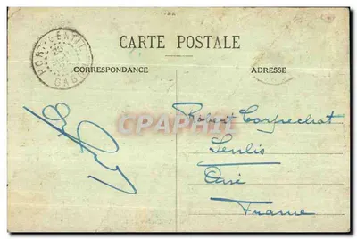 Bilhete postal antigo Pont Gentil Gabon Um Parque de árvores — Verso