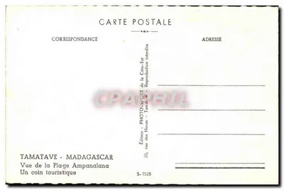 Tamatave - Madagascar — Vista da Praia Ampanalana — Editor: Photo-Shop dos Hovas, Tamatave, S-1528 — Verso