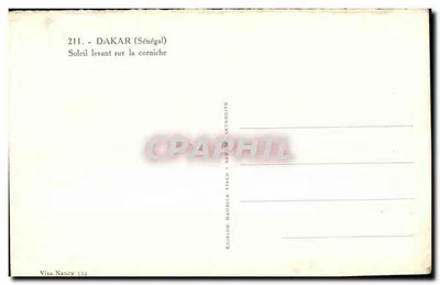 Dakar (Senegal) — Wschód słońca na pasie wybrzeża — Wydawnictwo Maurice Viale — Rewers