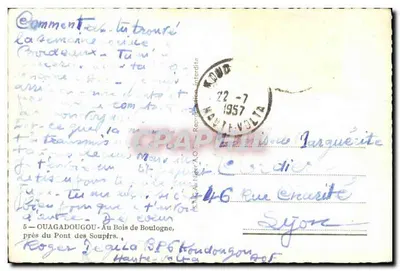Barracés — Caça proibida — cartão postal de Ouagadougou — Verso