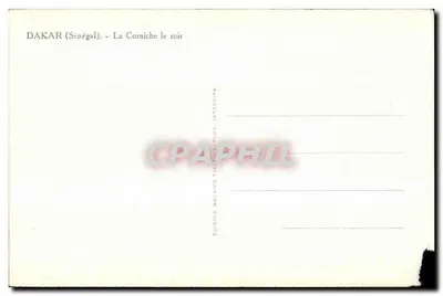 DAKAR (Senegal) — A Corniche à noite — Edição Malbice, Intercity — Verso