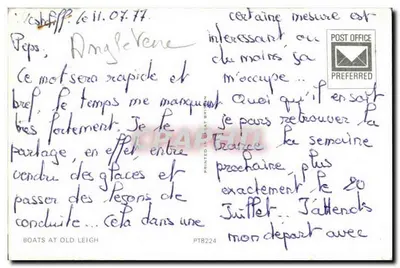 Statki w porcie Old Leigh — Wielka Brytania — wydawca PTB224 — Rewers