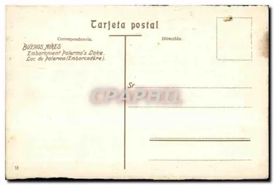 Buenos Aires — Lago de Palermo (Embarcadero) — editor desconhecido, n° 18 — Verso