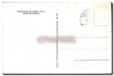 Berwang no Tirol — Teleférico Hochbichl — Foto-Fredy, N° 66 — Verso