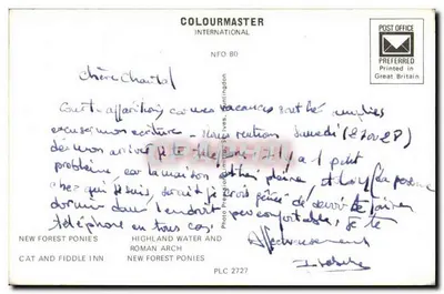 New Forest — paisagens e cavalos — Colourmaster International NFO 80 — Verso