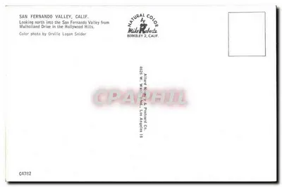San Fernando Valley — vista panorámica — Allied Novelty & Postcard Co., Los Angeles — Reverso