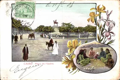 CPA Caire Place de l Opera Egypt Egypte