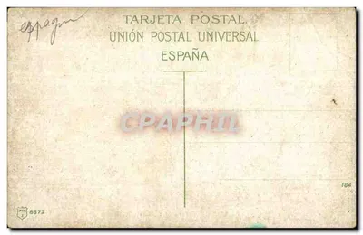 Las Palmas — Widok portu La Luz z przybywającą flotą hiszpańską pod panowaniem S.M. Alfonso XIII — J. Perestrello, Fot. Zarejestrowana Nr 10. — Rewers