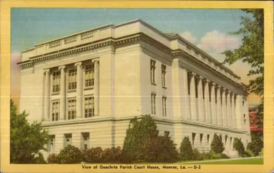 Vista do Palácio de Justiça do Parfait d'Ouachita, Monroe, La. — D-2