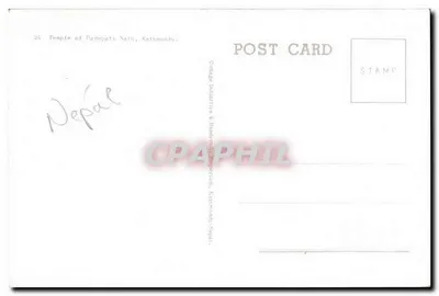 Bilhete postal antigo Templo de Pa eupati Sath Kathmandu Nepal — Verso