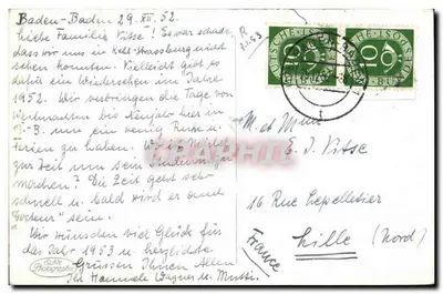 Baden-Baden met Merkur — panoramische uitzicht — onbekende uitgever, serie-nummer niet zichtbaar — Achterkant