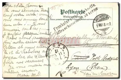 Stara pocztówka Rheinfelden — Rewers