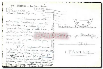 Porta Nigra — Trêves — Éditions La Cigogne, n° 245 — Verso