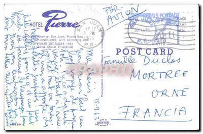 Hotel Pierre — San Juan, Porto Rico — Dextyer, USA — Verso