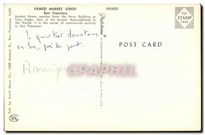 Market Street — San Francisco — Pub. by Smith News Co., 1338 Mission St., San Francisco, Calif. — Verso