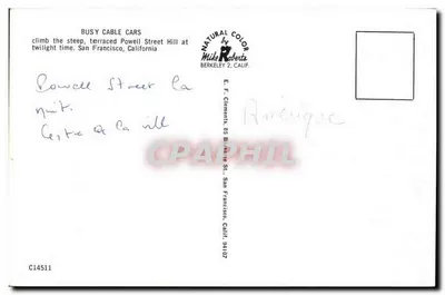 Carrilhos aéreos — Powell Street Hill à l'heure bleue — Wilde Roberta, Berkeley 2, Califórnia — Verso
