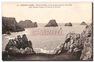 Camaret-sur-Mer - Ponta de Penhir, os Tas de Pois vistos da Salle Verte (Petit Dahouët, Penglaz, a Fourche e Bern-id)