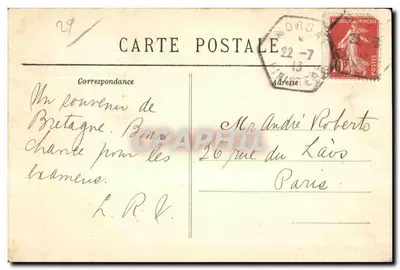 Presqu'île de Crozon — O Castelo de Dinan — Coleção Villhard, Quimper — Verso