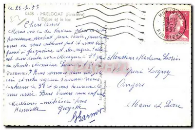 Huelgoat — A igreja e o lago — Edições Artísticas Judicaise — Verso