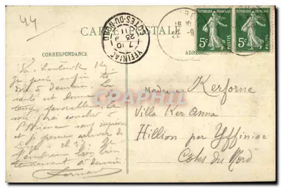 Châteaubriant (Loire-Inférieure) — Entrada del Castillo Antiguo — editor L. Bounaud, n° 1195 — Reverso