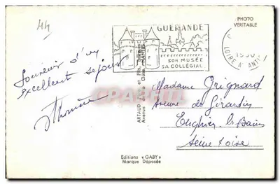Guérande — Colegiata Saint-Aubin, Torre Saint-Michel, Moinho de Dizy, Porta de Scaille — Edições Gaby — Verso