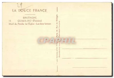 Guimiliau (Finistère) — Motiv des Kirchentores — Die beiden Kämpfer — Éditions d'Art Yvon, Paris — Rückseite