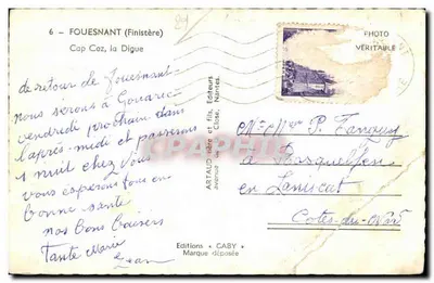 Cap Coz, a Digue — Fouesnant (Finistère) — Edições GABY — Verso