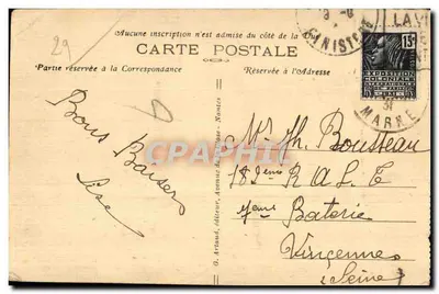 Concarneau — Castelo de Kériolé visto do Parque — G. Artaud, editor, n°28 — Verso
