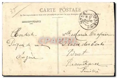 CPA Rennes Au Thabor La Grand Cascade — Verso