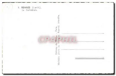 Rennes (Il-et-V.). La Cathédrale — Éditions du Globe, Paris, n°9 — Verso