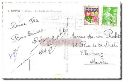Rennes (Il-et-Vilaine) — Le Palais du Commerce — Éditions du Globe — Verso