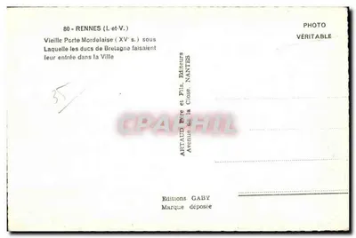 Stara Brama Mordelaiska w Rennes — Rennes (Ille-et-Vilaine) — Wydawnictwo Gaby — Rewers