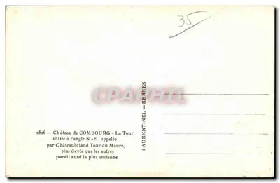 Castelo de Combourg — Torre do Mouro — editor Lorgie, n° 2516 — Verso