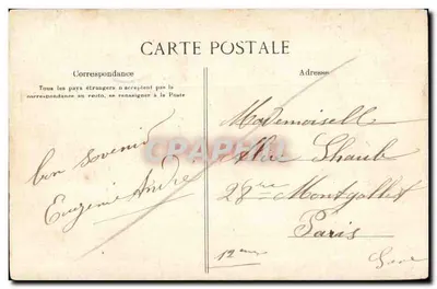 Krajobraz artystyczny — widok wioski z rzeką — F. Barnaud, fot.-wyd., Lyon - Depôt — Rewers