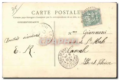 Fougères — A Grande Porta e Torre dos Gobelins — Coleção G. B. — Verso
