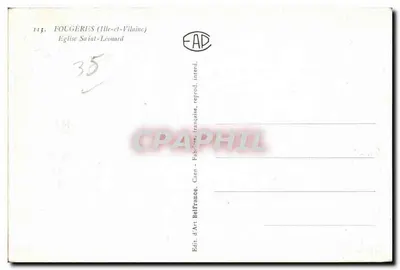 Fougères (Ille-et-Vilaine) — Igreja de São Léonard — Editor de Arte, Caen — Verso