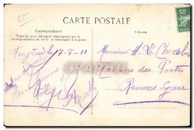 Fougères — O castelo — O poço e a torre de vigia — Coleção dos Magasins Modernes, n°547 — Verso