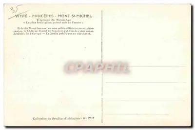 Fougères — Antiga Igreja de São Leão e porta de proteção — editor anônimo — Verso