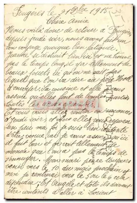 Fougères (Il-et-V.) — La entrada del castillo feudal — J. Sorel, editor, Reînnes — Reverso