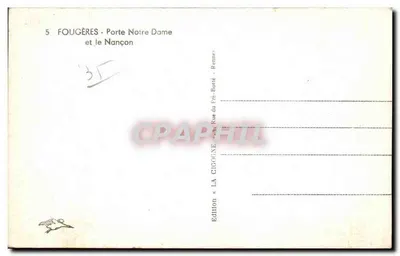 Fougères - Porta Notre Dame e o Nançon — Edição « La Cigogne » — Verso