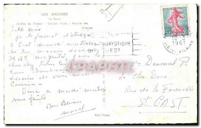 Rennes, Stolica Bretanii — numer seryjny nieczytelny — Rewers