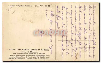 Fougeres — A Porta Nossa Senhora — Perrin, editor, Paris — Verso
