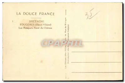 Fougères — Os Muros do Norte do Castelo — Les Éditions d'Art YVON, Paris — Verso