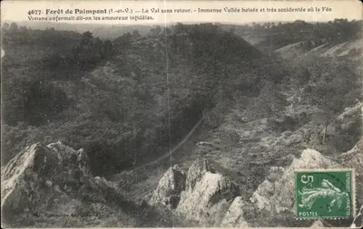 Floresta de Paimpont (Ille-et-Vilaine) — O Vale sem Retorno — Imensa vallé boisada e muito acidentada onde a Fada Viviane aprisionava os amantes infiéis.